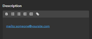 Add a mailto link to the project description.